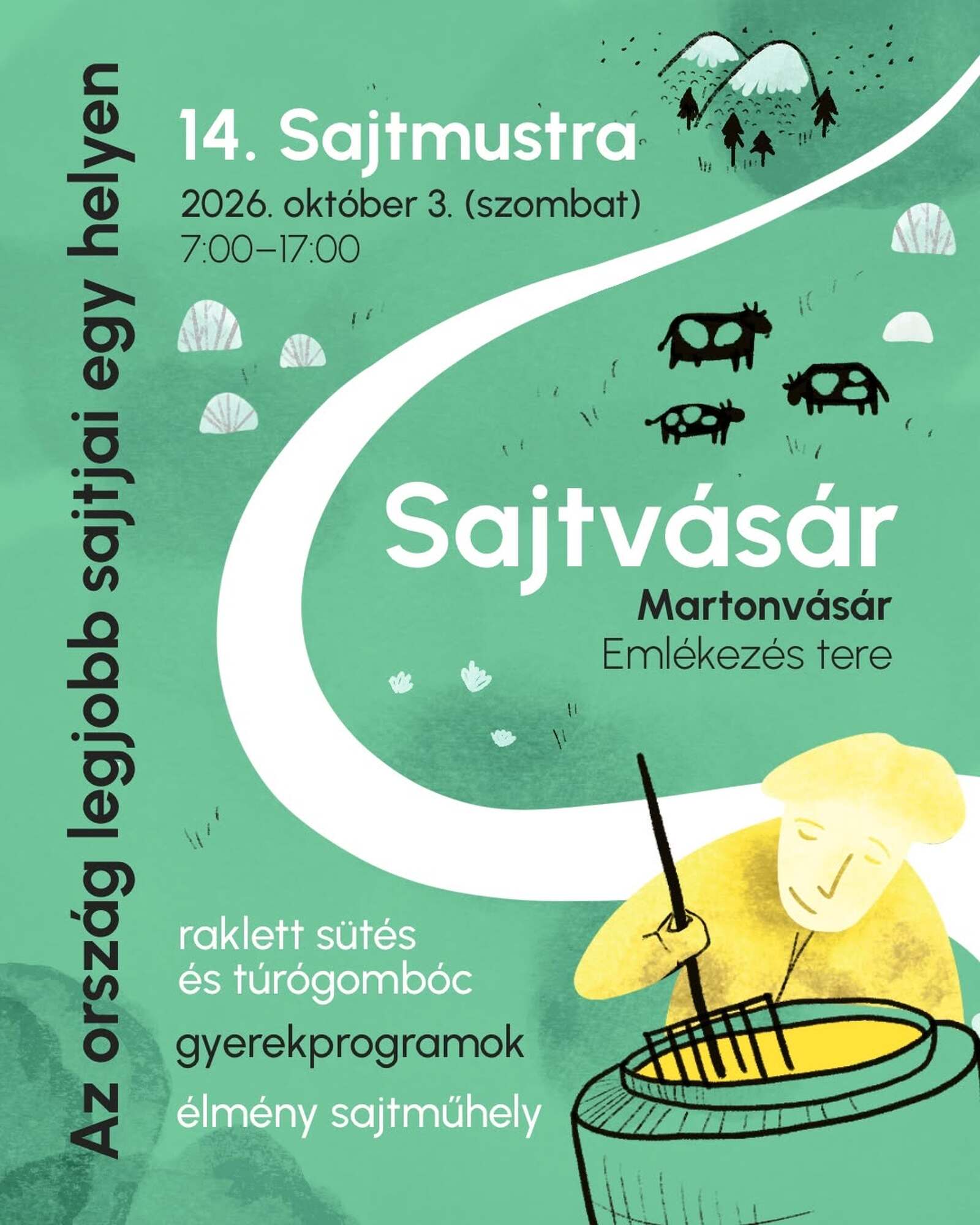 Sajtmustra és vásár október 3. szombat 7:00 - 17:00 óra
