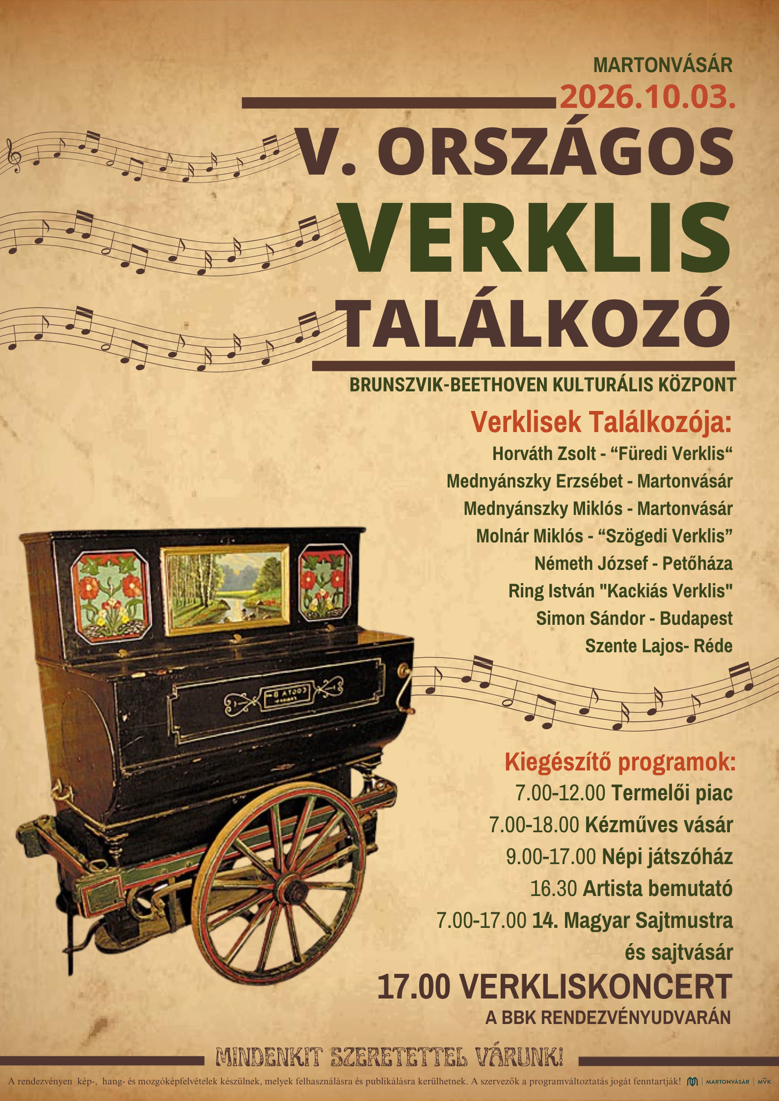 verklis találkozó október 3. szombat 7 órától a BBK udvarán