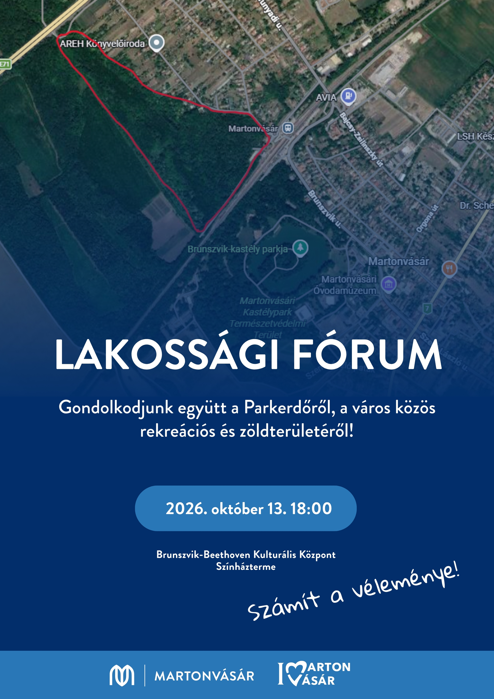 Lakossági fórum a parkerdőről 2026. október 13. 18.00 óra Brunszvik-Beethoven Kulturális Központ