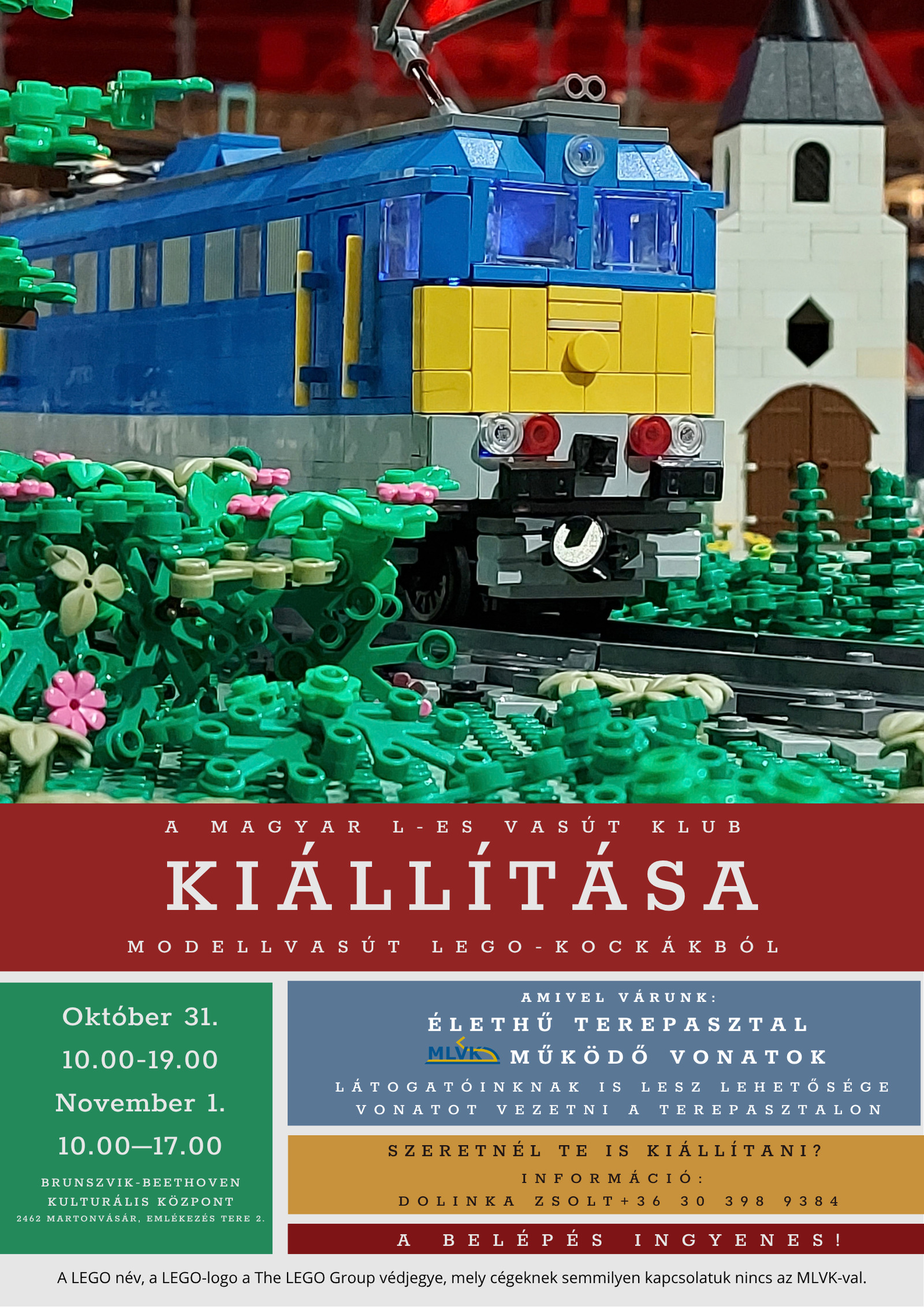 LEGO vasút kiállítás - 2026. október 31. 10:00-19:00 és november 1. 10:00-17:00
